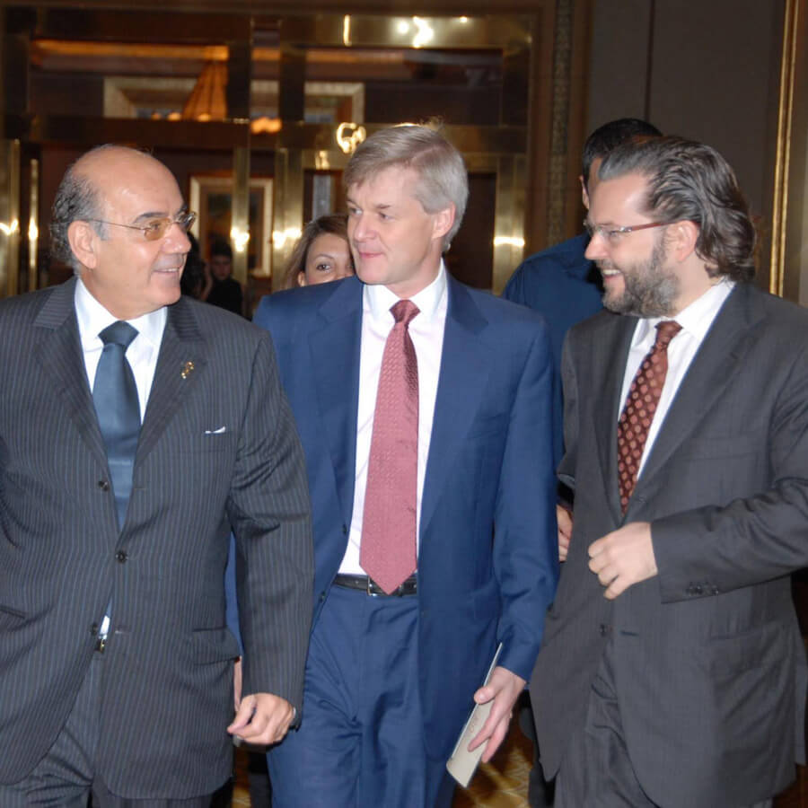 With Zaki Nusseibeh, Cultural Advisor to the President of the UAE, and UK Ambassador Edward Oakden at the Abu Dhabi Classics Opening Gala